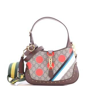 Gucci Jackie Hobo Studded Printed Gg #202031G15B